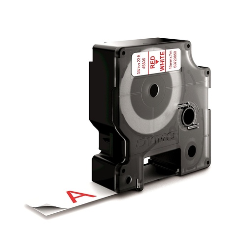 Dymo TAPE 19MMX7M ROOD/WIT