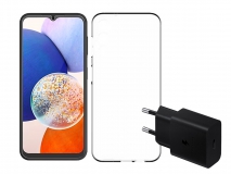 Samsung case+screenprotector+lader A14